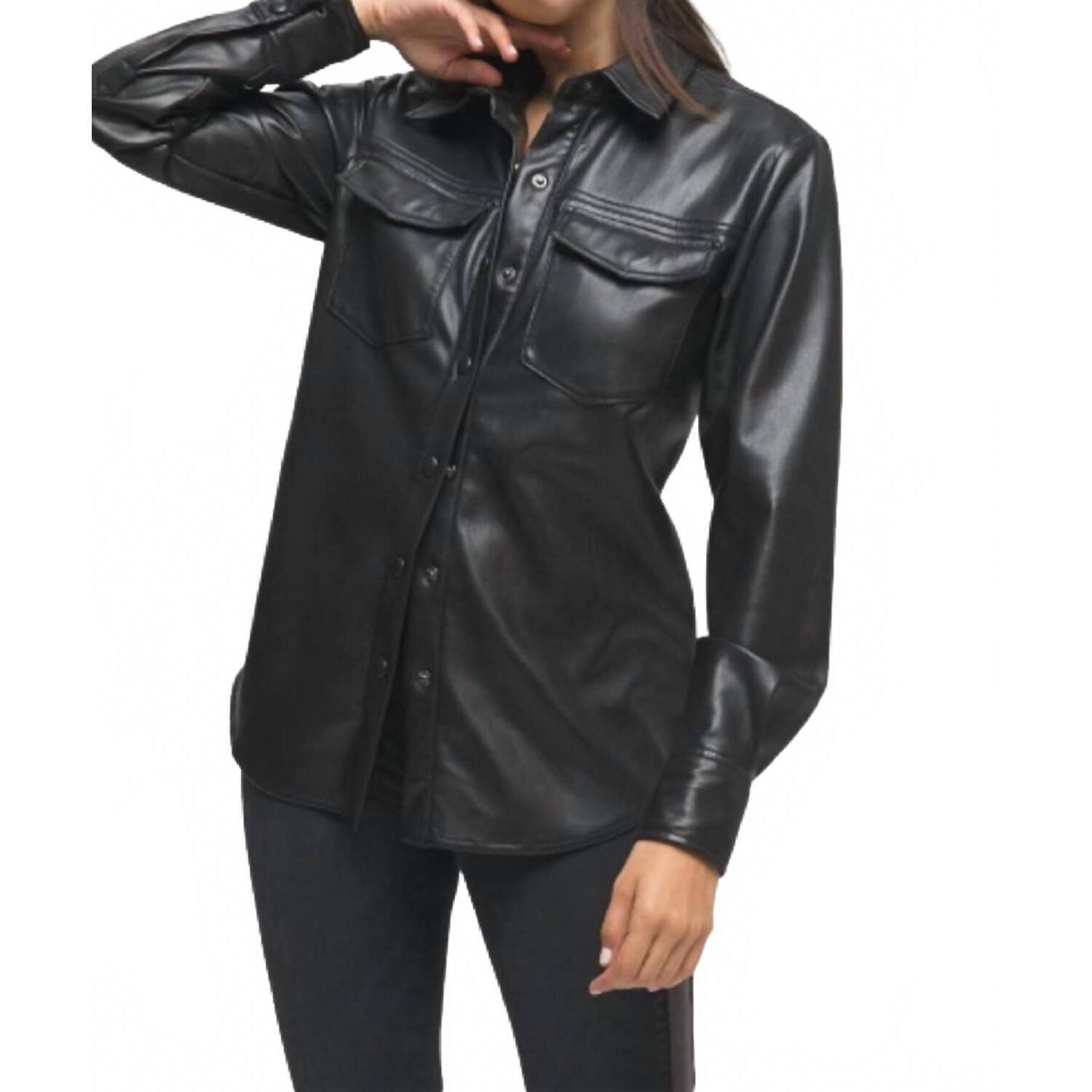 New Good American Utility Shirt In Black
